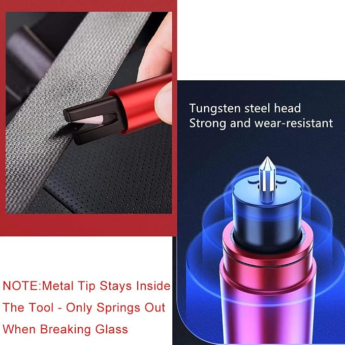 HHXS Car Glass Breaker and Seatbelt Cutter 4 Pack,Car Window Breaker Tool,Portable Car Safety Hammer Escape Hammer with Tempered Glass Sample Universal Safe Hammer Emergency Hammer for Car(Black)