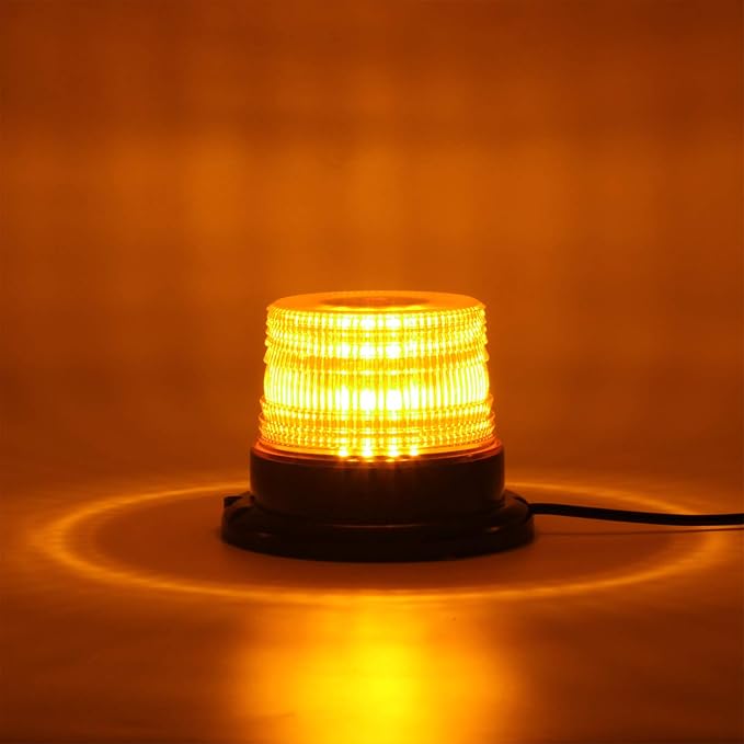 LINKITOM LED Strobe Light, 12V-24V Amber 40 LED Warning Safety Flashing Beacon Lights with Magnetic and 16 ft Straight Cord for Vehicle Forklift Truck Tractor Golf Carts UTV Car Bus