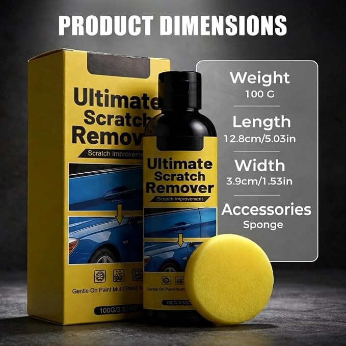 Car Scratch Repair Wax, 2026 New Upgrade Car Scratch Remover Wax with Sponge and Towel, Professional Car Paint Repair Compound for Deep Scratches, Automotive Scratch Repair Kit for Car ,1 Set