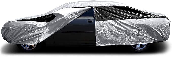 Titan Premium Multi-Layer PEVA Car Cover for Large Sedans 203-212". Waterproof, UV Protection, Anti-Scratch Protective Lining, Driver-Side Zippered Opening. Fits Avalon, XTS, 6-8 and More.