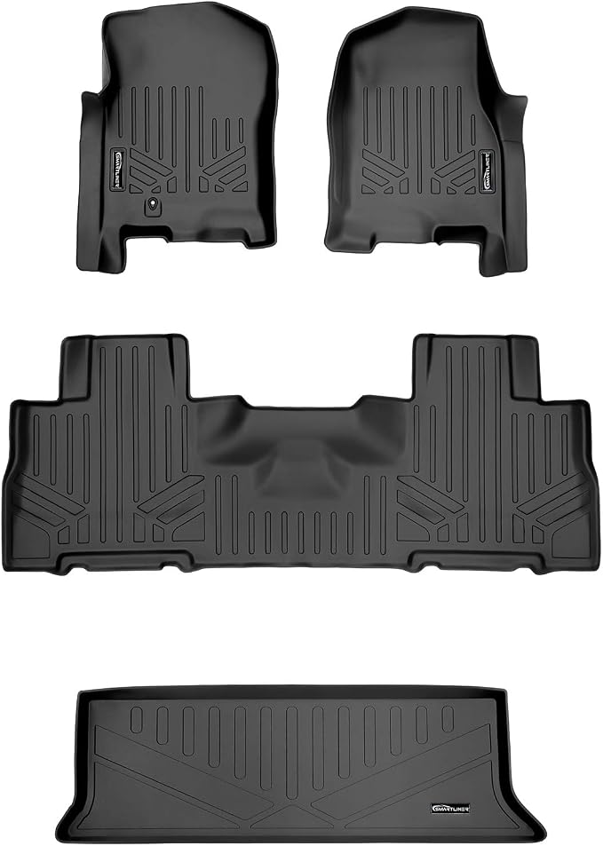 SMARTLINER Floor Mats and Cargo Liner Set Compatible with 2007-2010 Ford Expedition