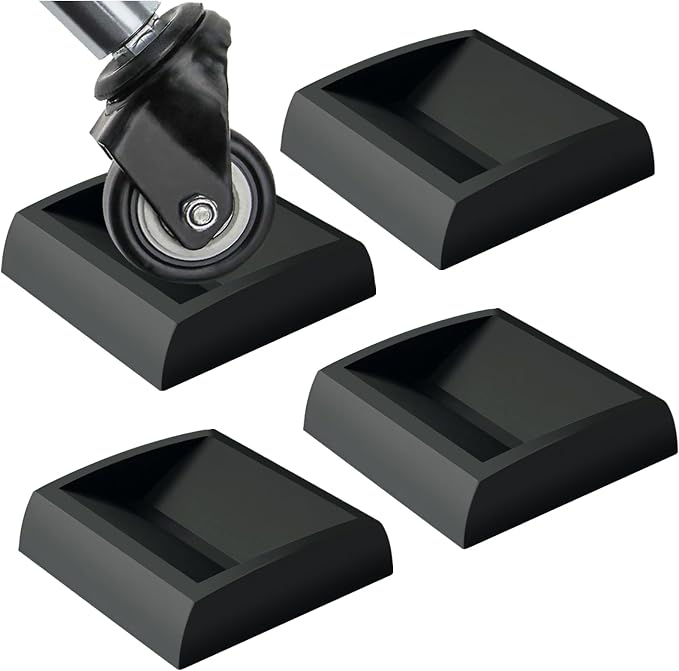 WELLGO Bed Stoppers & Furniture Cups 4pack 2"x2" - Premium Silicone Casters Furniture Wheel Stoppers fit All Wheels of Furniture, Sofa Bed Chairs-Made up of Solid Silicone Prevents Scratches