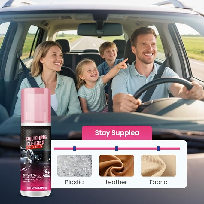 Polishing Cleaner Car Interior, 2026 Upgrade Car Interior Cleaner Spray, All Purpose Car Interior Detailer Cleaner for Dashboards, Seats, Leather, Plastic (1PCS)