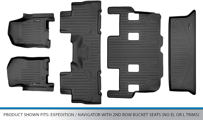 SMARTLINER Floor Mats and Cargo Liner Set Compatible with 2007-2010 Ford Expedition