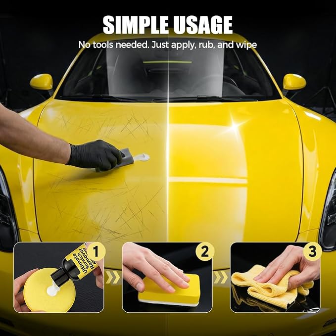 Car Scratch Removal Wax, 2026 New Scratch Remover for Vehicles, Car Paint Scratch Repair Kit for Deep Scratches, Universal Polishing Compound with Sponge (1pcs)