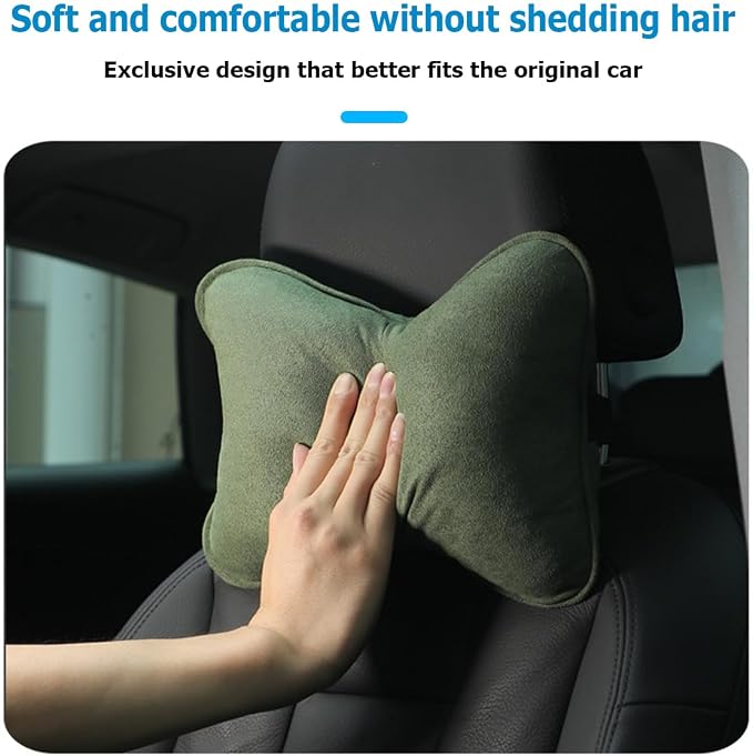 Osilly Car Headrest Pillow, Soft Comfortable Breathable Memory Foam Ergonomic Design Automotive Neck Pillow Cushion with Adjustable Strap for Neck Pain Pressure Relief, Universal Fit(Black)