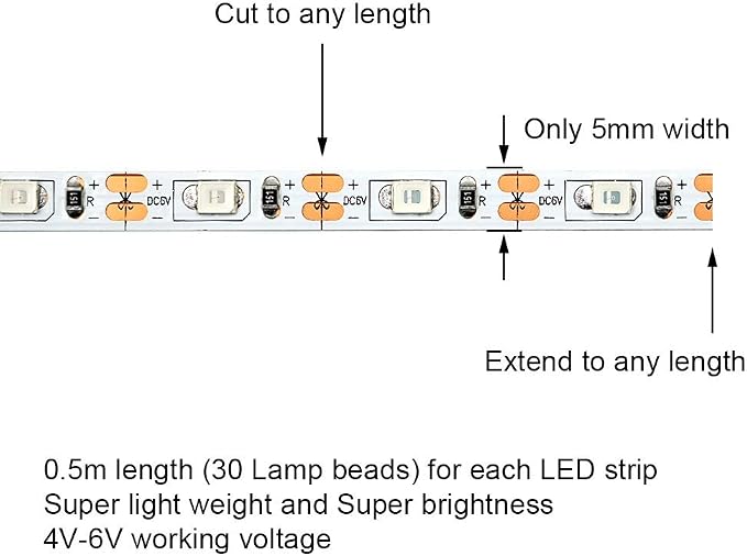 LED Light Strip for RC Fixed Wing Airplane Flying Wing Plane AR Wing Drone Model Car Truck (Pink)