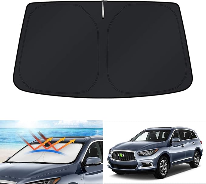 KUST Windshield Sun Shade for 2014-2021 Infiniti QX60 Accessories Window Custom Fit Sunshade Foldable Sun Visor Protector Blocks UV Rays Keep Your Car Cooler