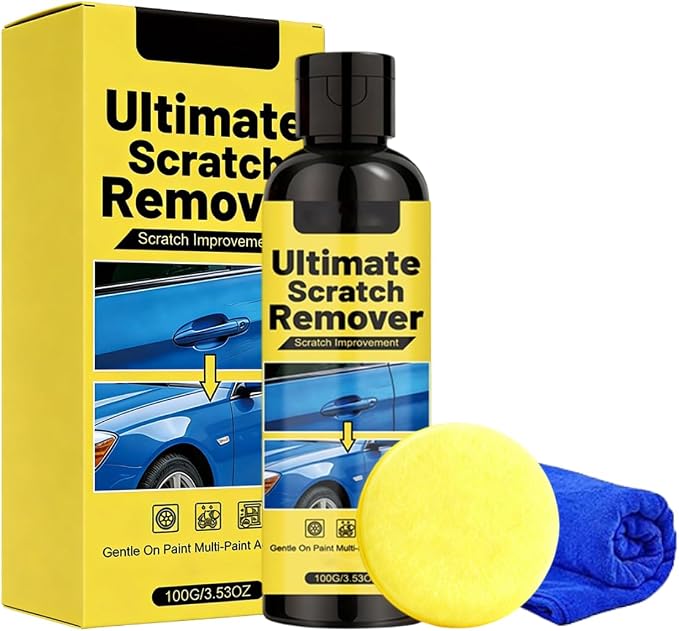 Car Scratch Repair Wax, 2026 New Upgrade Car Scratch Remover Wax with Sponge and Towel, Professional Car Paint Repair Compound for Deep Scratches, Automotive Scratch Repair Kit for Car ,1 Set