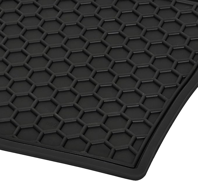 Car Floor Mats Custom Fit for Toyota Highlander 2014-2019 Black Rubber Auto Liner Mats All Weather Protection Heavy Duty Odorless