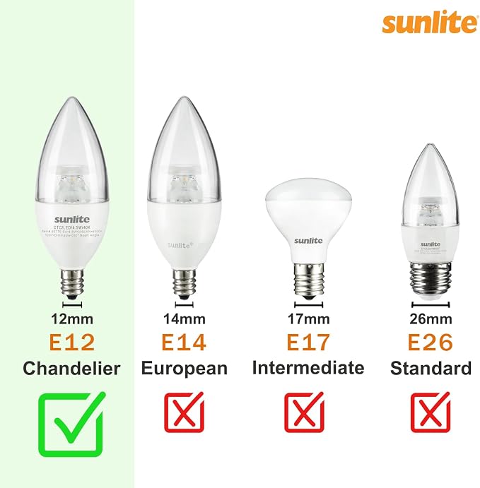 Sunlite G16.5 Light Bulb LED, 7 Watts (60W Equiv.), 500 Lumens, Dimmable, Type G Globe Shape E12 Candelabra Base, Short Bulbs, Vanity Mirror Bulbs, Energy Star, 2700K Soft White, Frosted, 6 Count