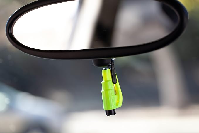 resqme Pack of 50 The Original Emergency Keychain Car Escape Tool, 2-in-1 Seatbelt Cutter and Window Breaker, Made in USA, Yellow - Compact Emergency Hammer