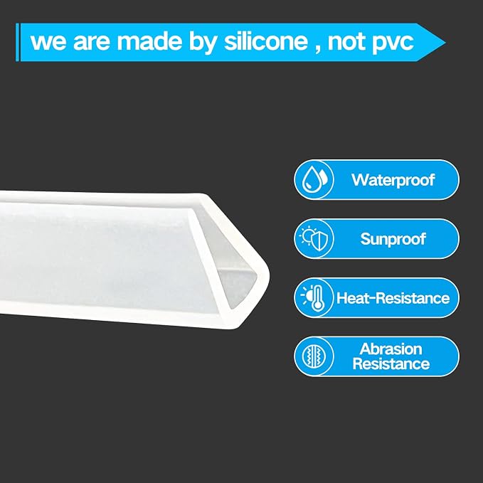 Clear Rubber Edge Trim,U Channel Silicone Rubber Edge Trim, 3/16" Slot, Fit for 5/32"-7/32", White Color, Edge Protector for Plywood, Glass, Flexiglass