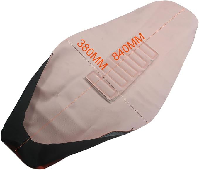 Motorcycle Universal Seat Cover non-slip thick 3D particles suitable Rubber Striped Grip Gripper Soft For CRF WR WRF RMZ YZF SXF EXC EXC XC SX CR KLX 250 Dirt Pit Bike Motocross (Orange) (Red)