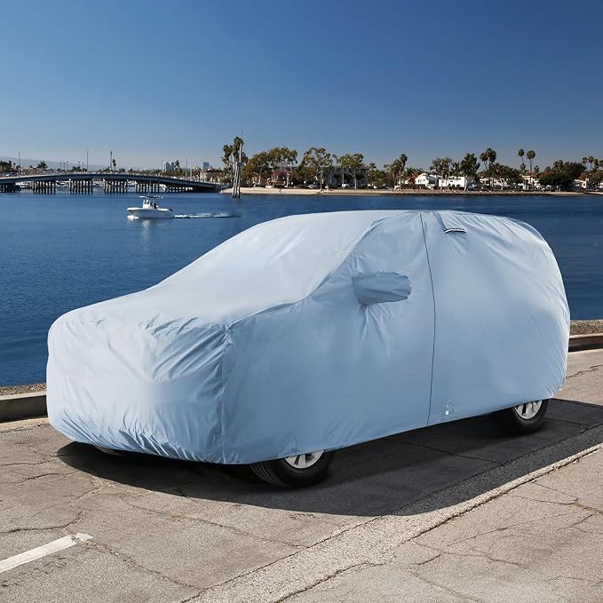 iCarCover 18-Layers Premium Universal Fit SUV Car Cover Waterproof All Weather Sun Rain Snow UV Protection Outdoor Indoor Full Exterior Covers for Automobiles Sedan Hatch Coupe Fit for 202-209 inch