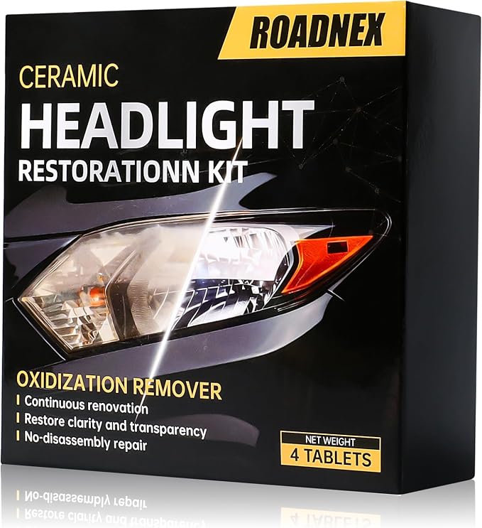 Headlight Restoration Kit, Ceramic Headlight Cleaner and Restorer Kit 2-Step Wipes, Removes Yellowing, Oxidation & Cloudiness, Restores Clarity Brings Headlights Back to Like New Condition,(2 Pack)