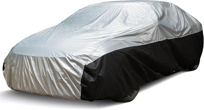 Season Guard Ultimate Plus Car Cover,100% Waterproof Aluminium with Cotton Fleece and Breathable Fabric with Two Extra 19.6ft Windproof Tie Down Straps,Fits Cars up to 200"