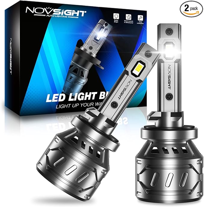 NOVSIGHT 880 LED Fog Light Bulbs - 6500K White 60W 13000LM Bright 899 885 893 LED Fog Lights, Plug and Play Fast Cooling Fog Light Bulbs Replacement, IP68 Waterproof, Pack of 2