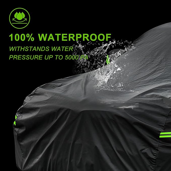 KouKou Car Cover Waterproof All Weather, 7 Layers Outdoor Car Cover for Automobile, Universal Fit Nissan Versa, Acura Integra/RSX,Toyota Corolla Celica, Subaru BRZ, ect.(Length up to 178 inch)