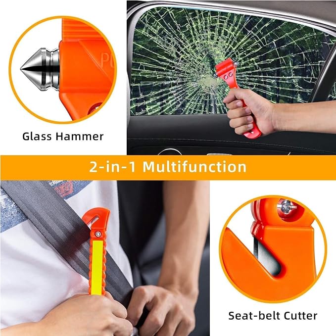 20 Pack Car Safety Hammer, 2 in 1 Car Escape Tool Seatbelt Cutter and Car Window Glass Hammer Breaker for Home Rescue and Car Emergency Escape Tools