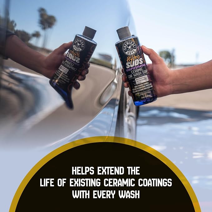 Chemical Guys, HydroSuds Ceramic Foaming Car Wash Soap, Berry, 1 Gallon | Ceramic polymers add gloss and water beading, thick foam for cannons, guns or buckets, sweet berry scent