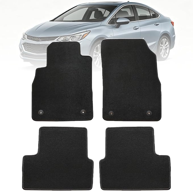 GXARTS Waterproof Car Floor Mats Velour Carpet Full Set Fit for Chevrolet Cruze Cruze NG Cruze Limited 2010 2011 2012 2013 2014 2015 2016 | All-Weather Protect ,with Anti-Skid Retaining Buckle