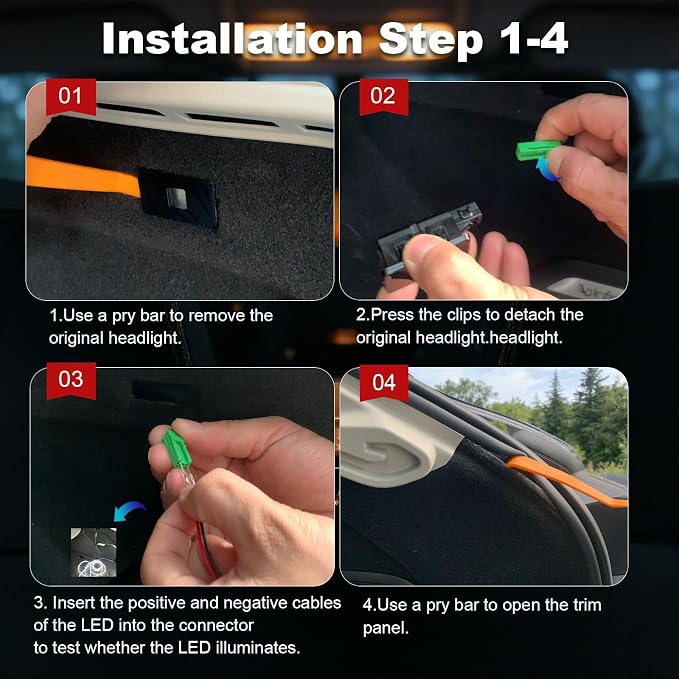 Car LED Strip Lights, 4m/13.12ft Waterproof Car Trunk Light Strip, White Color 6000k, Flexible Cutting Silicone, Auto On/Off, Low Voltage 12V LED Strip Lights for Cars