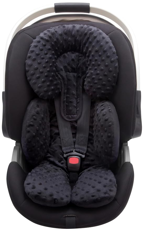 Pro Goleem Infant Car Seat Insert, Baby Head Neck Body Support, Soft Minky Newborn Car Seat Insert, 2-in-1 Reversible, Boys and Girls, Black