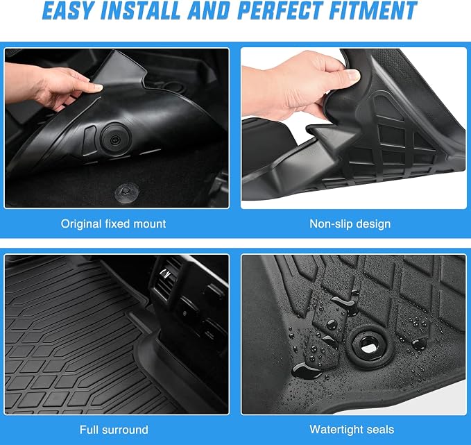 Nilight TPE Floor Mats for Chevy Tahoe GMC Yukon Cadillac Escalade | Bench Seat Only 2021 2022 2023 2024 2025 2026 All Weather Custom Fit Heavy Duty Floor Liners