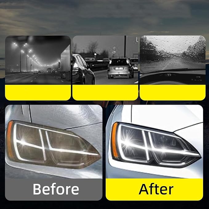 Q4 Headlight Restoration Kit,Headlight Cleaner, Automotive Headlamp Restoration Fluid,Yellowed Automotive Headlamps,Blurring Enhanced Crystalline (1set)