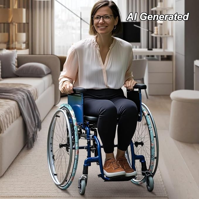 Crushed Flowers Wheelchair Wheel Covers 24" Wheels Protective Cover Floral Washable Comfortable for Women