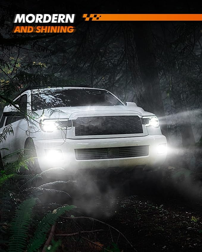 SEALIGHT H11 H16 LED Fog Light Bulb, Real 1:1 Mini Size, 6500K Cool White 6000LM H8/H16 LED Fog Lights For Cars,Trucks,SUV, 400% Brightness With Strong Penetration, 3 Mins Plug-N-Play, Pack of 2