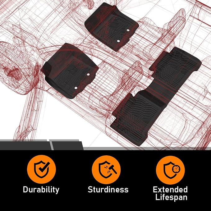 G-PLUS Floor Mats Fit Hyundai Tucson 2019-2021 | Fit Kia Sportage 2017-2022,All Weather Protection,Non-Slip,Custom Fit Floor Liner,TPE Full Coverage,1st & 2nd Row,Black