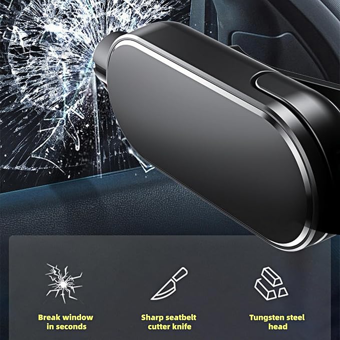 Window Breaker Seatbelt Cutter,2 in 1 Car Safehammer Window Punch Emergency Escape Tool,Safety Hammer Glass Breaker Seat Belt Cutter Keychain Underwater for Automotive (3, blackblackblack)