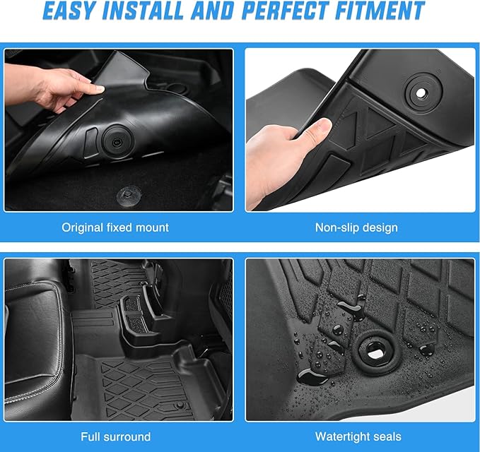 Nilight TPE Floor Mats for Chevy Bolt EV 2017 2018 2019 2020 2021 2022 2023, All Weather Custom Fit Heavy Duty Floor Liners