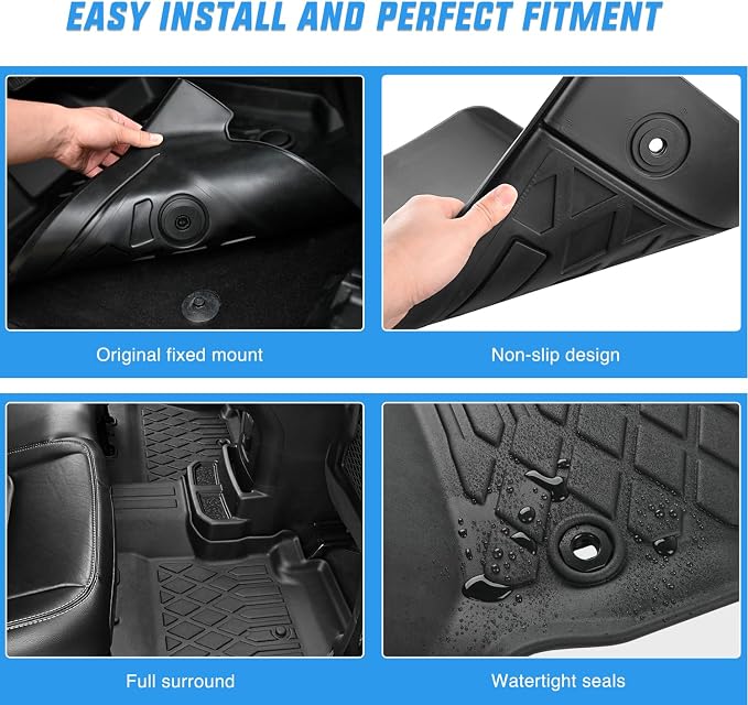 Nilight TPE Floor Mats for Chevy Trailblazer (AWD Only) 2021 2022 2023 2024 2025 2026, All Weather Custom Fit Heavy Duty Floor Liners
