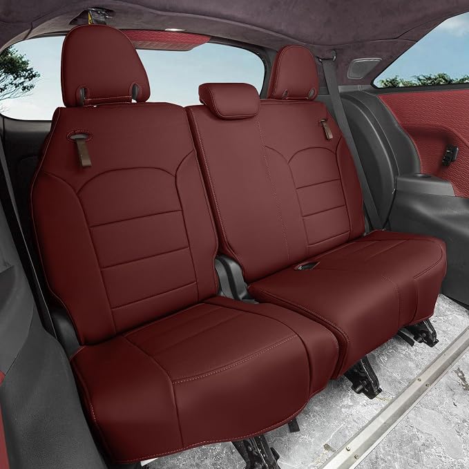coverdream Sienna Car Seat Covers Custom Fit for 2011-2020 Toyota Sienna XLE,Limited,Limited Premium,2nd Row Captain Seats w/Leg Rest,Waterproof Leather Seat Protector(Full Set,Wine Red)
