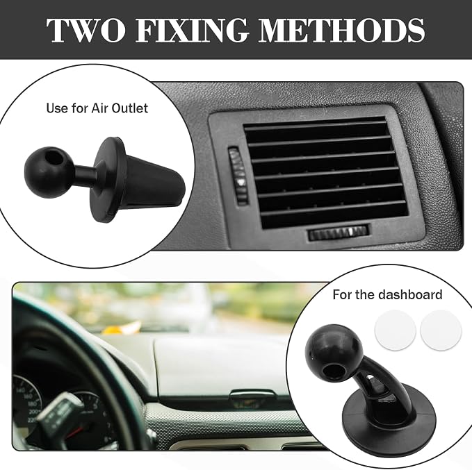 Bling Rhinestone Car Phone Holder, Mini Universal 360° Adjustable Auto Mount For Dash & Air Vent, Crystal Car Accessories For Women & Girls (Black)