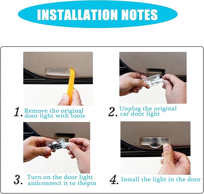 Never Fade LED Car Door Light Door Light Logo Welcome Logo Lights Accessories Compatible withLS/ES/is/LX/RX/GS/GX/RC/UX(4PCS)