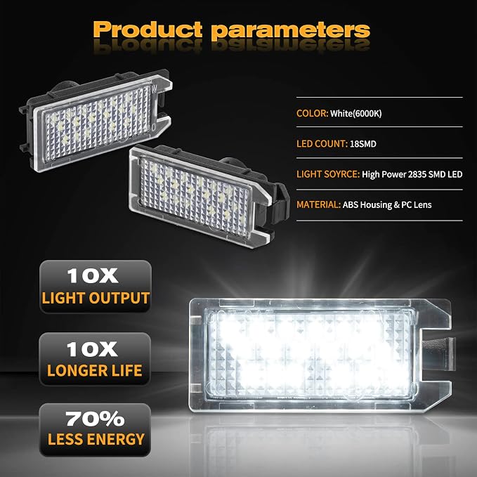 POPMOTORZ LED License Plate Lights Rear Tag Lamps Assembly for Jeep Grand Cherokee 2014 2015 2016 2017 2018 2019 2020,Fiat 500 2013-2019 Super Bright 6500K White Rear Tag Number Plate Light 2pcs