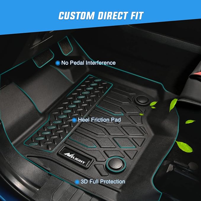 Nilight TPE Floor Mats for Chevy Bolt EV 2017 2018 2019 2020 2021 2022 2023, All Weather Custom Fit Heavy Duty Floor Liners