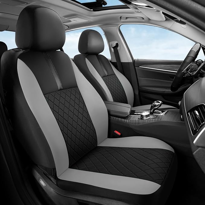 Coverado Car Seat Covers Full Set, Automotive Leather Seat Covers for Car,Universal Fit Front Back Seat Cover, Non-Slip Waterproof Breathable Car Seat Protector