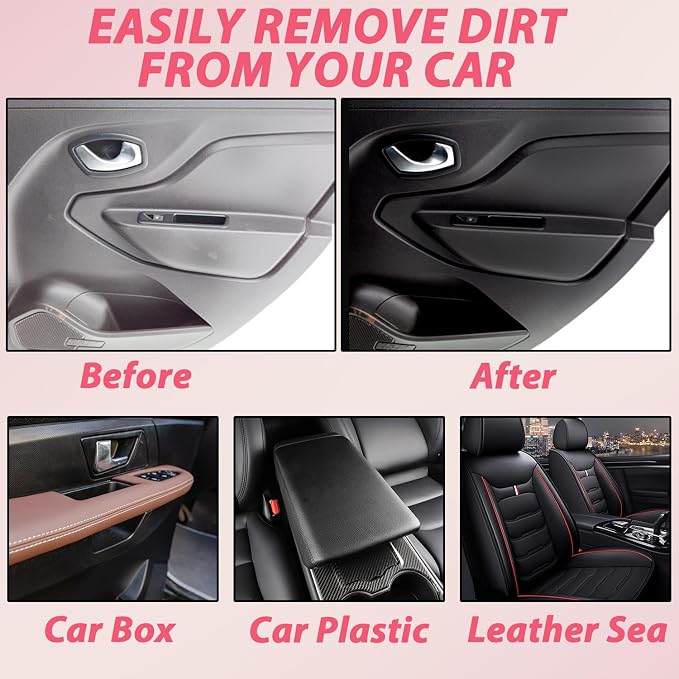Polishing Cleaner Car Interior Spray, 2026 Upgrade Interior Detailer Spray for Dashboards, Seats, Leather, Plastic - All Purpose, Fast-Drying, No-Rinse Formula, Restores Shine & Prevents Damage (3PCS)