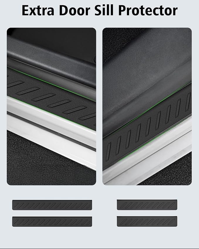 Floor Mats & Cargo Mat with Backrest Mat Custom for Mazda CX-50 2023-2025 2026 (Only Gas), Door Sill Guards, All Weather TPE Full Set Floor Liners Trunk Mat for CX-50 Fuel Accessories