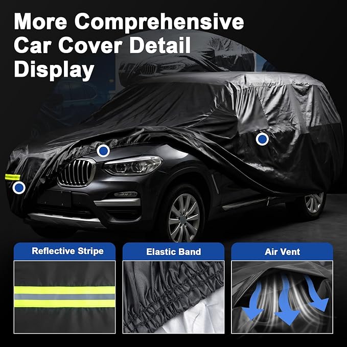 Favoto Car Cover Waterproof Outdoor Hatchback Car Cover | All Season for Automobiles Rain Snow Dust Protection Universal Fit Hatchback (164-177 in) for HHR, Countryman, Mazda 3 etc.