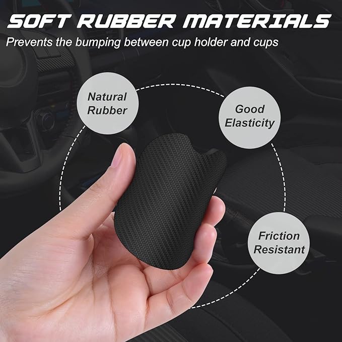 Aiawoxc Car Cup Holder Coasters, 2 Pack Universal Auto Anti Slip Insert Coaster with A Finger Notch, Cute Car Assecories for Women Men, Cup Mat for Most Interior, White Flower