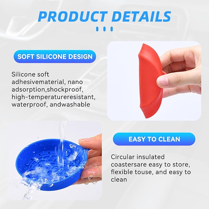 4PCS Car Cup Holder Coaster, Silicone Non-Slip Vehicle Cup Holder Insert Pads, Automotive Interior Insulation Drink Cup Mats Decor Accessories, Universal for SUV, Sedan, Truck (Gray)