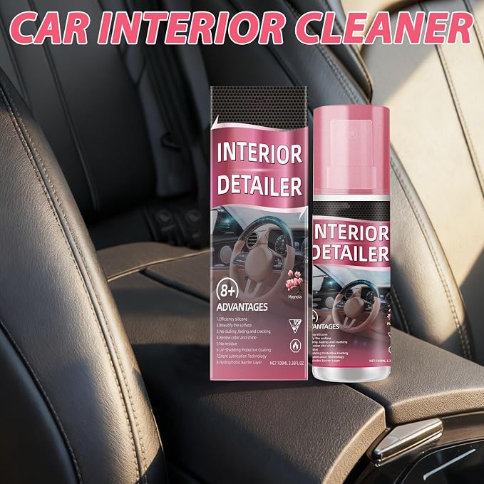 Polishing Cleaner Car Interior Spray, 2026 Upgrade Interior Detailer Spray for Dashboards, Seats, Leather, Plastic - All Purpose, Fast-Drying, No-Rinse Formula, Restores Shine & Prevents Damage (3PCS)