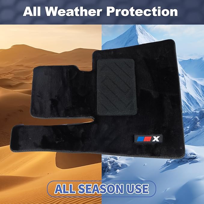 Custom 3D Car mats for BMW X6 2020-2024 Wool Carpet Car Mats - Glowing, Anti-Slip, All-Weather Full Coverage with Logo