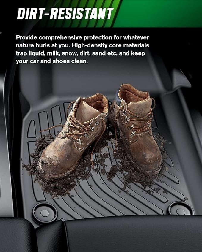 All Weather Rubber Car Floor Mats Compatible with 2016-2022 Honda HR-V TPE Rubber Full Set Includes 1st 2nd Row Front Floor Mat (for 2016-2022 Honda HR-V)